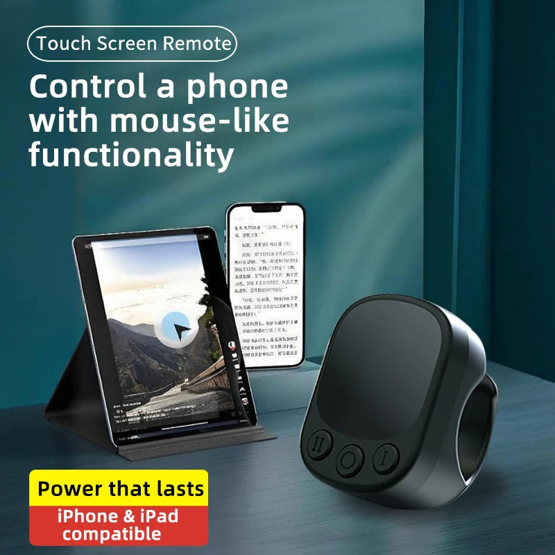 Mouse Ring Remote Control with Touchpad,Smart Automatic Screen Clicker Device,Continuous Clicker,Scrolling Ring Remote Control S