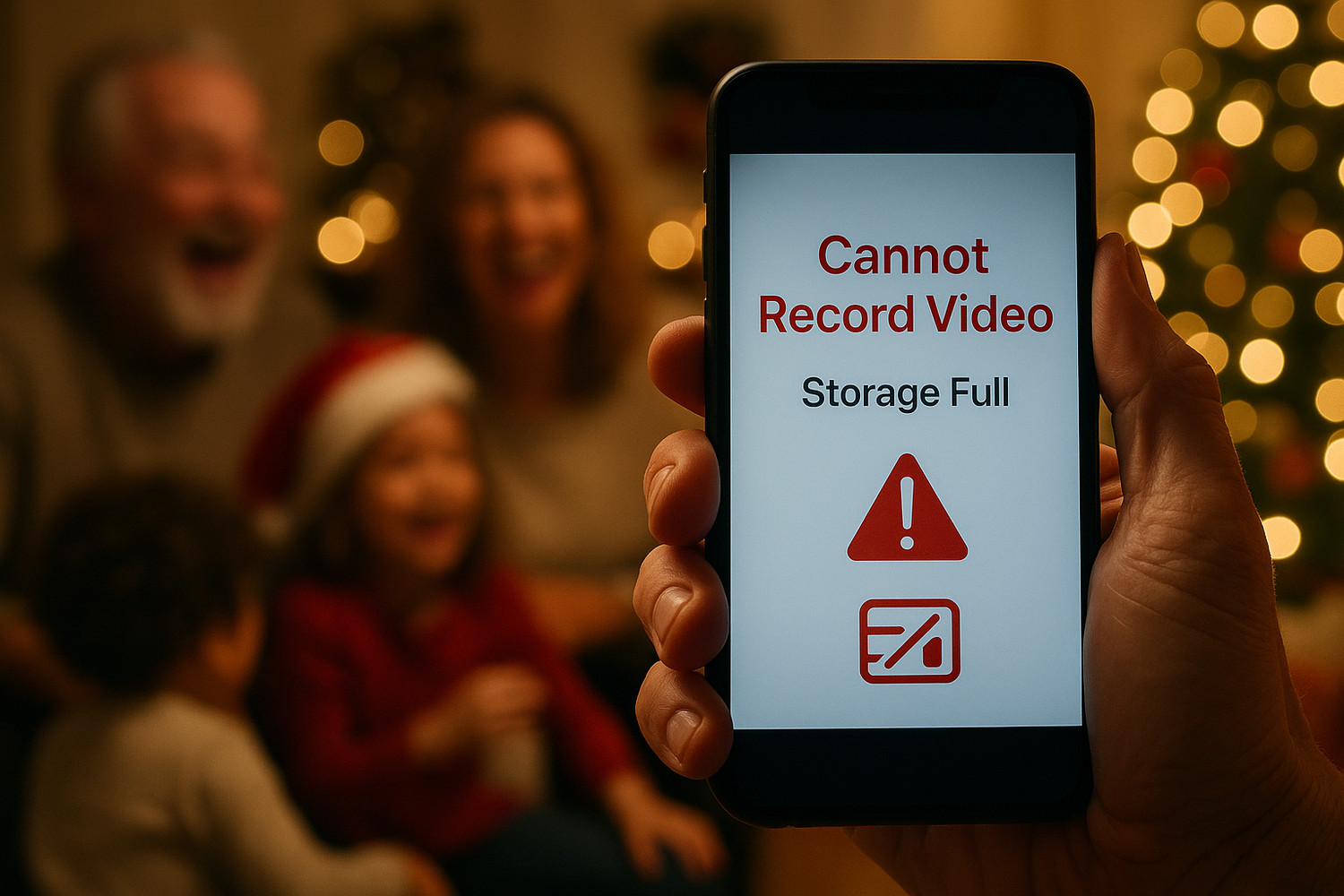 low storage phone, cannot record family moment or holiday moment, stressing out