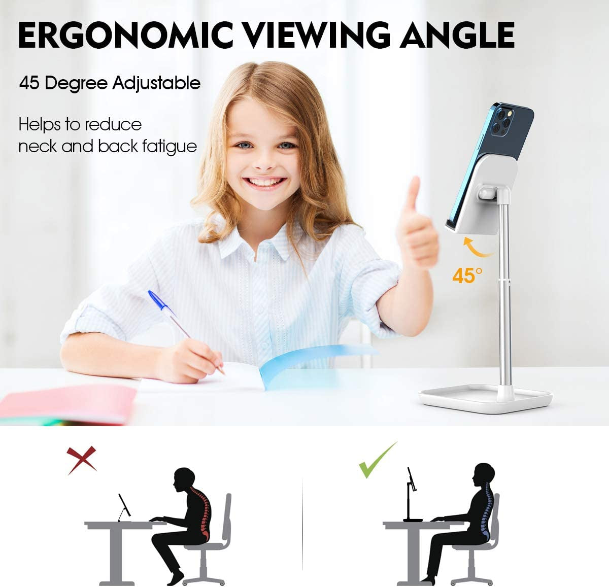 Adjustable Phone & Tablet Stand: Stable, Ergonomic & User-Friendly