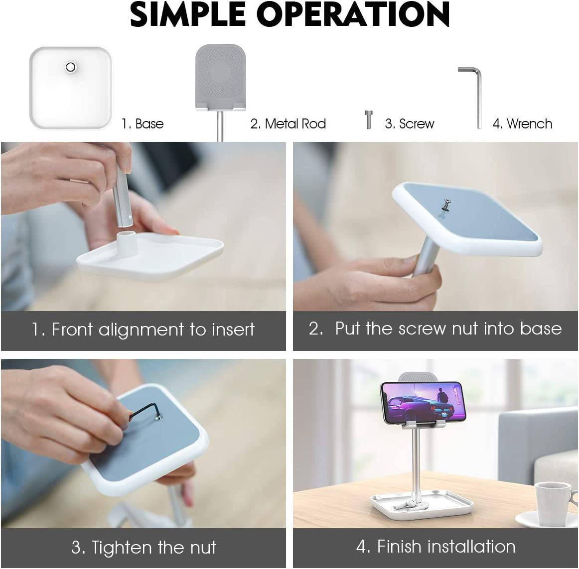 Adjustable Phone & Tablet Stand: Stable, Ergonomic & User-Friendly