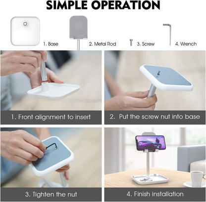 Adjustable Phone & Tablet Stand: Stable, Ergonomic & User-Friendly