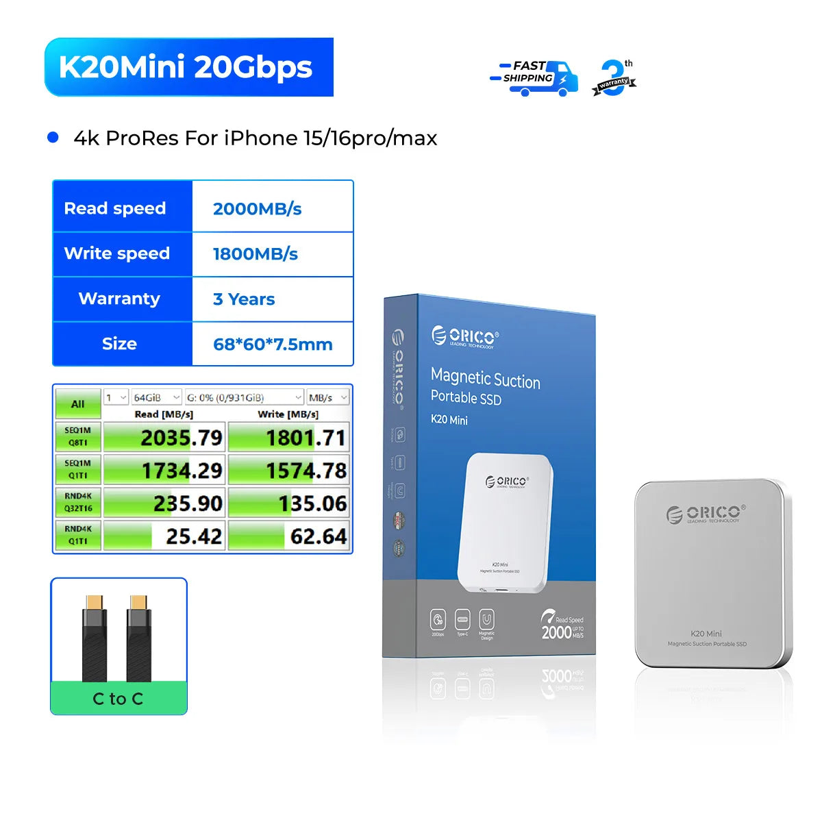 Portable Mini Lightweight Phone Hard Drive (No More Inefficient Storage)