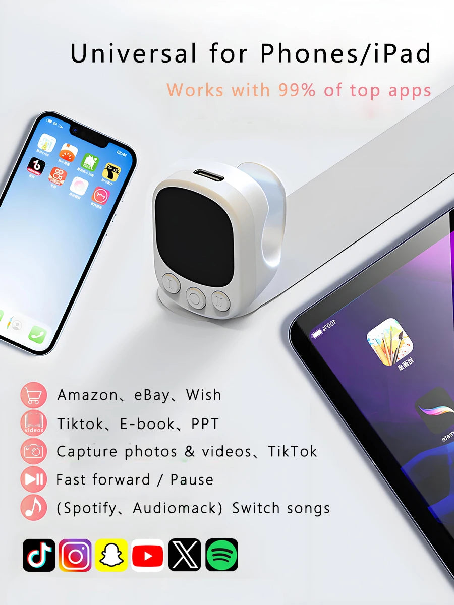 Smart Ring Remote Control with Touchpad – Wireless Screen Clicker, Scroller & Media Controller