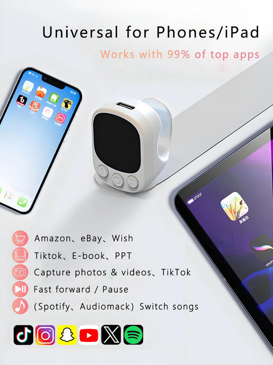 Smart Ring Remote Control with Touchpad – Wireless Screen Clicker, Scroller & Media Controller