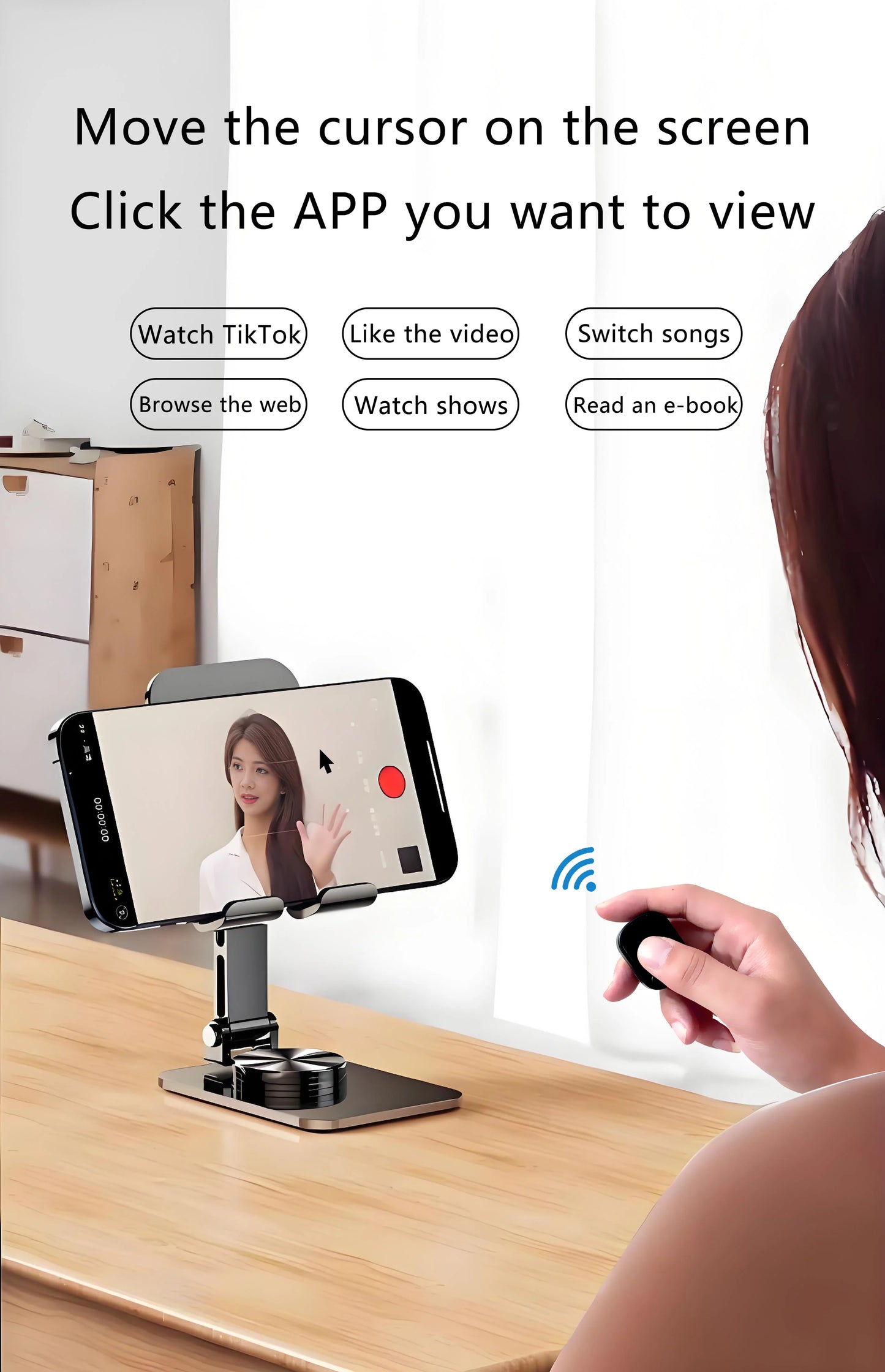 Smart Ring Remote Control with Touchpad – Wireless Screen Clicker, Scroller & Media Controller