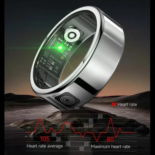 Smart Ring with Charging Case – 5ATM Waterproof Fitness & Health Tracker with Heart Rate, SpO₂, Sleep Monitoring, and LCD Display