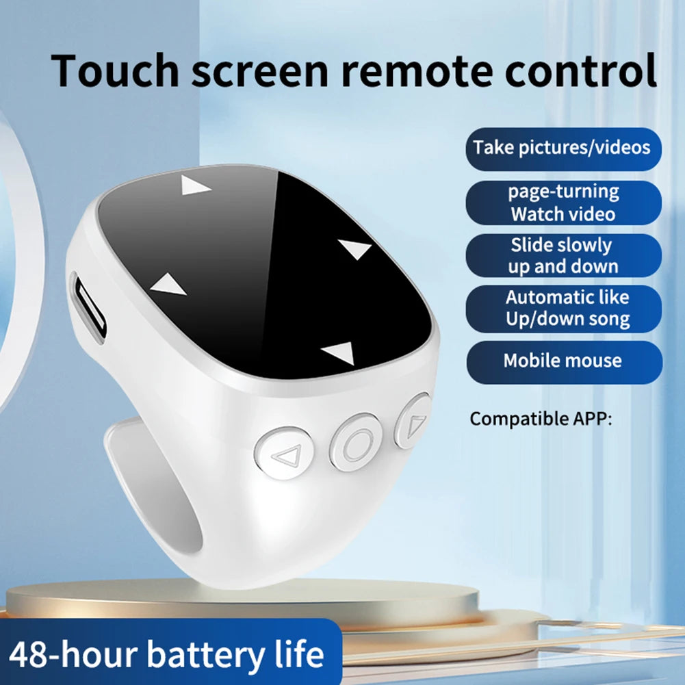 For Tiktok Scrolling Ring Bluetooth-Compatible 5.3 Video Scrolling Remote Control Finger Remote for Android Ios Iphone Ipad