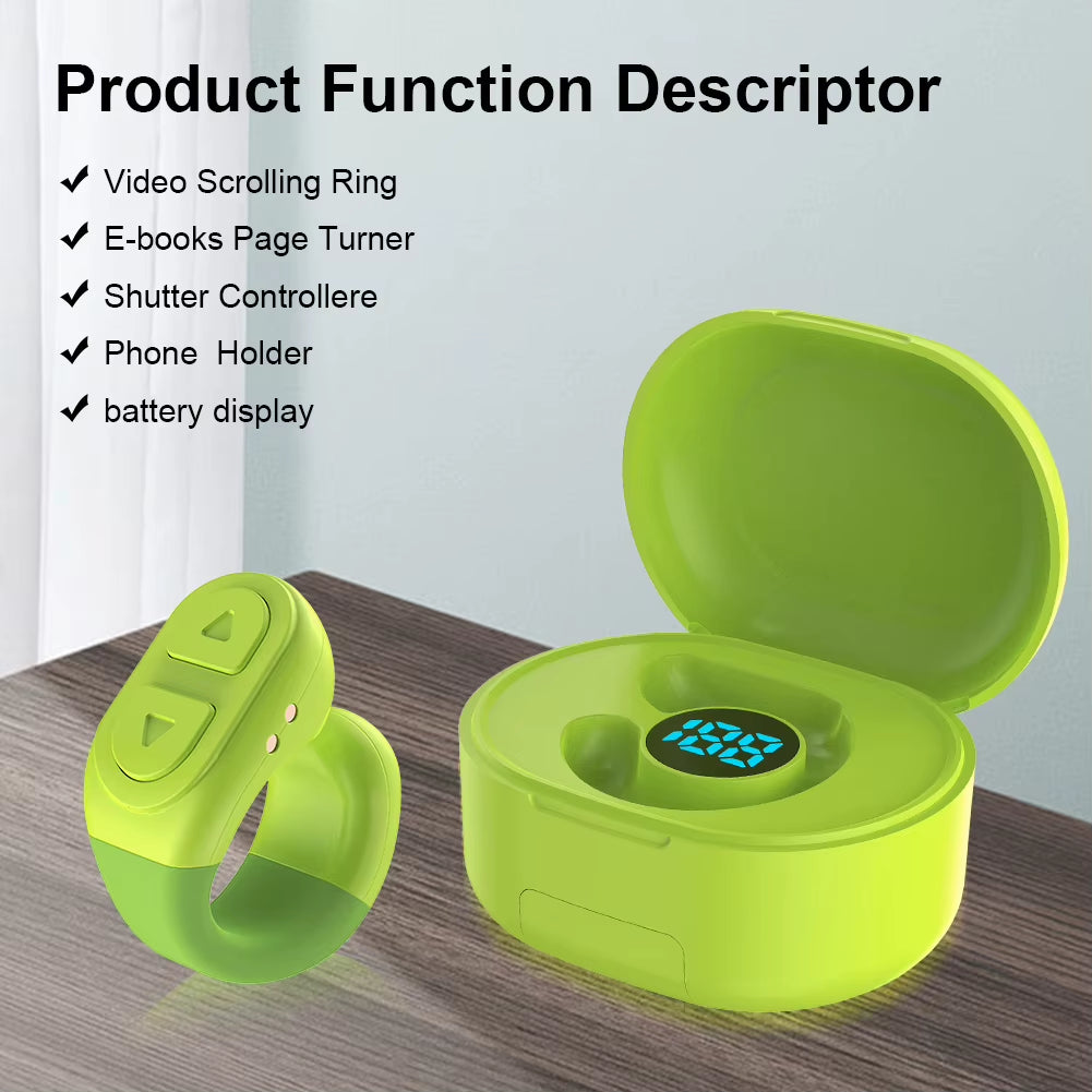 Tiktok Scrolling Ring Camera Remote Wireless Charging Case for Iphone Ipad Android Phones Easy Video Recording