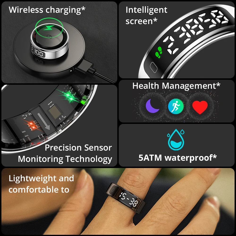 Qring R11 Smart Ring 2025 with Gesture Control Ring Man Waterproof Connected Remote Control Smartring Electric Touches Ring