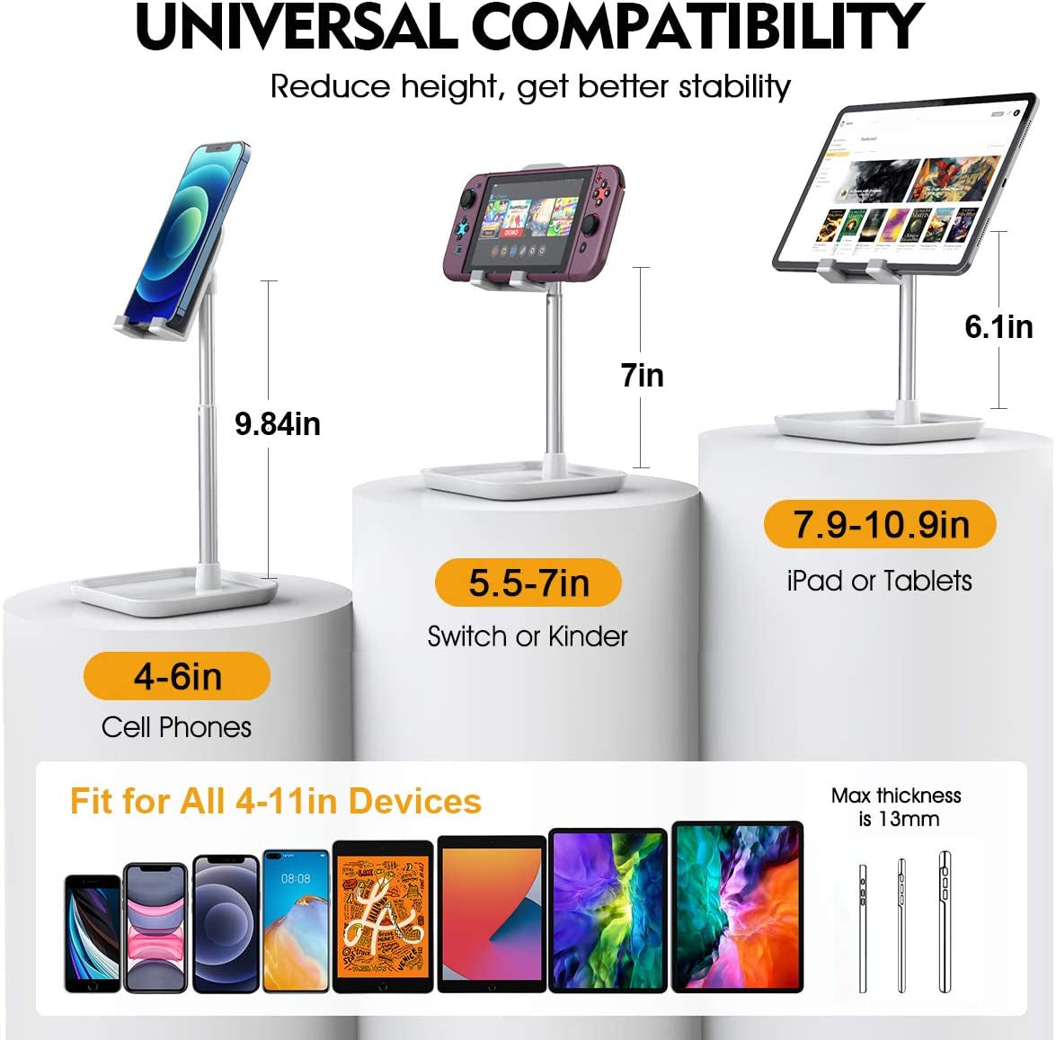 Adjustable Phone & Tablet Stand: Stable, Ergonomic & User-Friendly